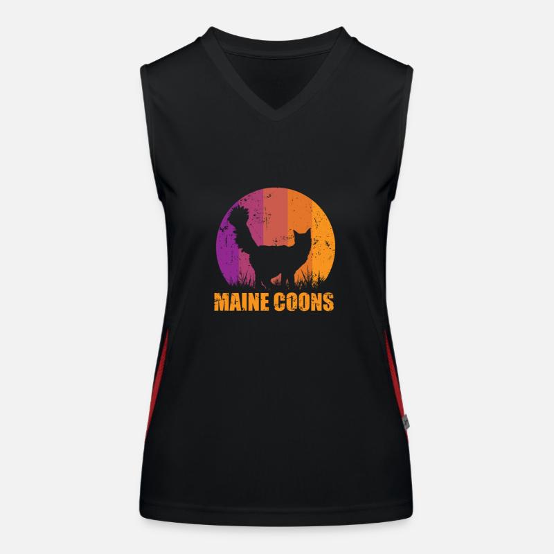 Maine Coons Cat Shadow Women's Functional Contrast Tank Top