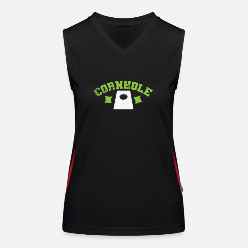 Cornhole cooles Hobby Funktionelles Kontrast-Tank Top für Frauen