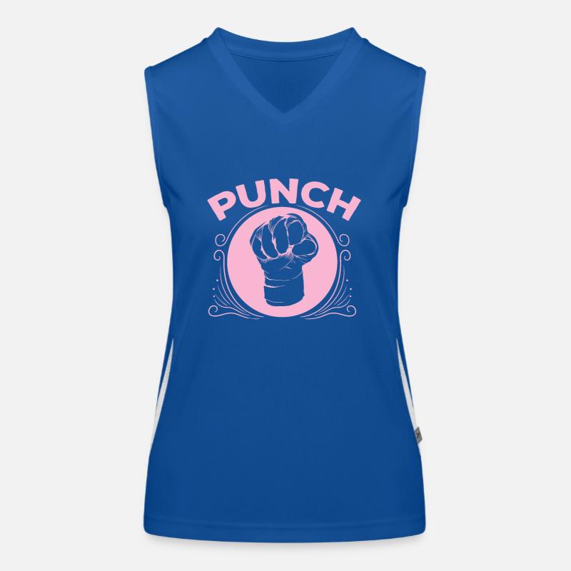 Muay Thai "Punch" pinke Faust Funktionelles Kontrast-Tank Top für Frauen