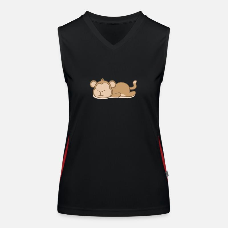 Schlafender Affe Funktionelles Kontrast-Tank Top für Frauen