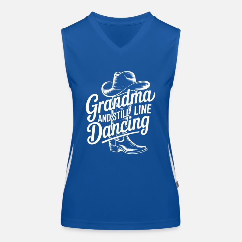 Coole Line Dance Oma. Oma hat Freude am Tanzen Funktionelles Kontrast-Tank Top für Frauen