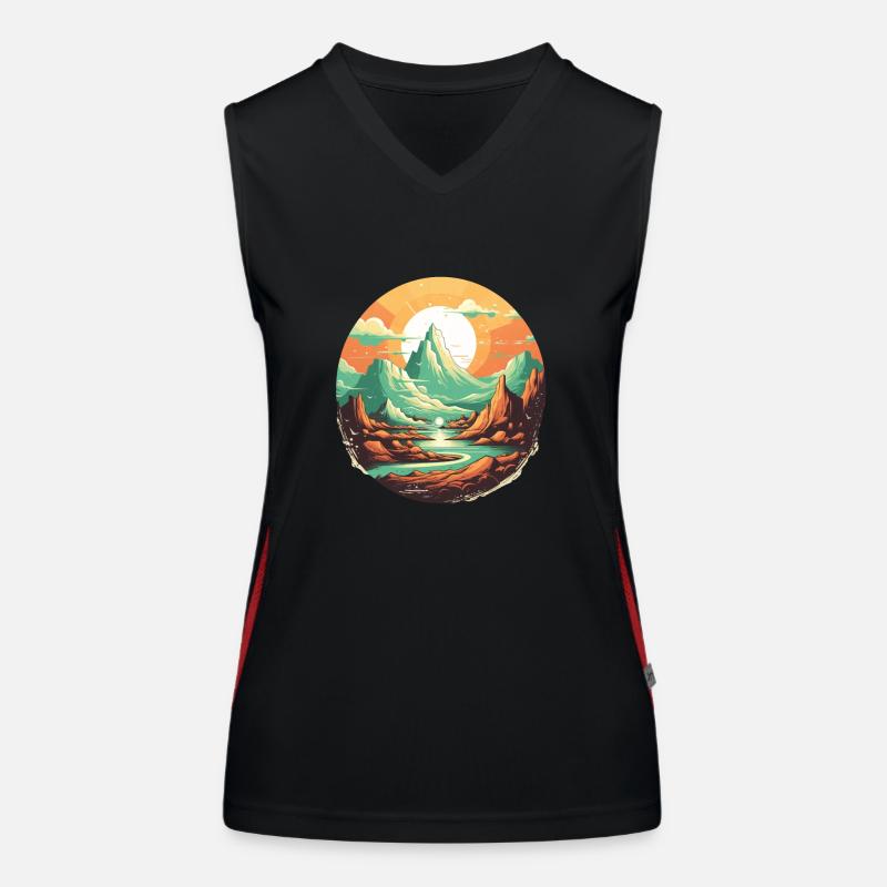 Landschaft Funktionelles Kontrast-Tank Top für Frauen