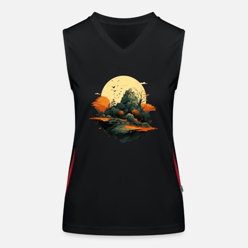 Landschaft Funktionelles Kontrast-Tank Top für Frauen