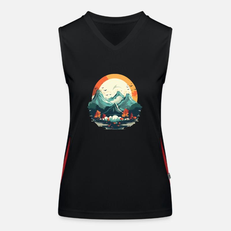Landschaft Funktionelles Kontrast-Tank Top für Frauen