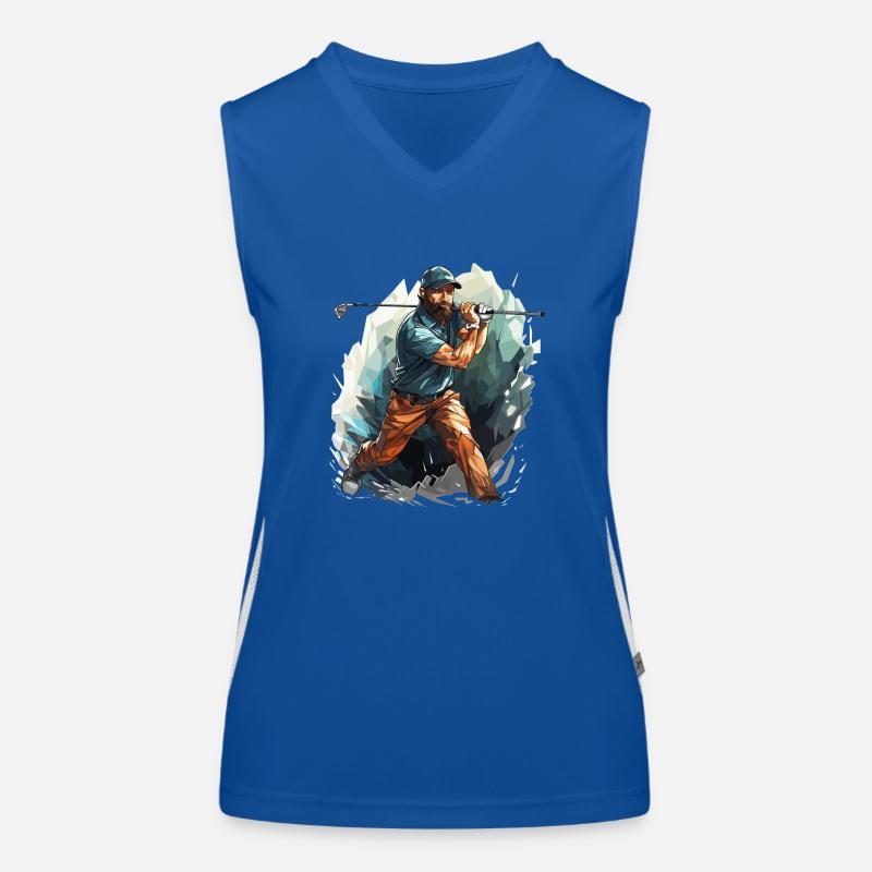 Golf Player - Illustration Women's Functional Contrast Tank Top