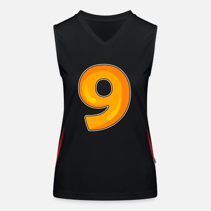 Number 9 - Nine - 9 Motif Women's Functional Contrast Tank Top