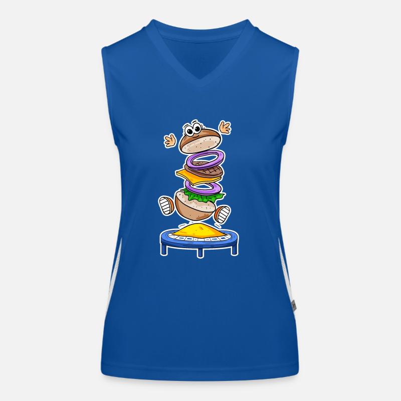 Trampoline Burger Fast Food Women's Functional Contrast Tank Top