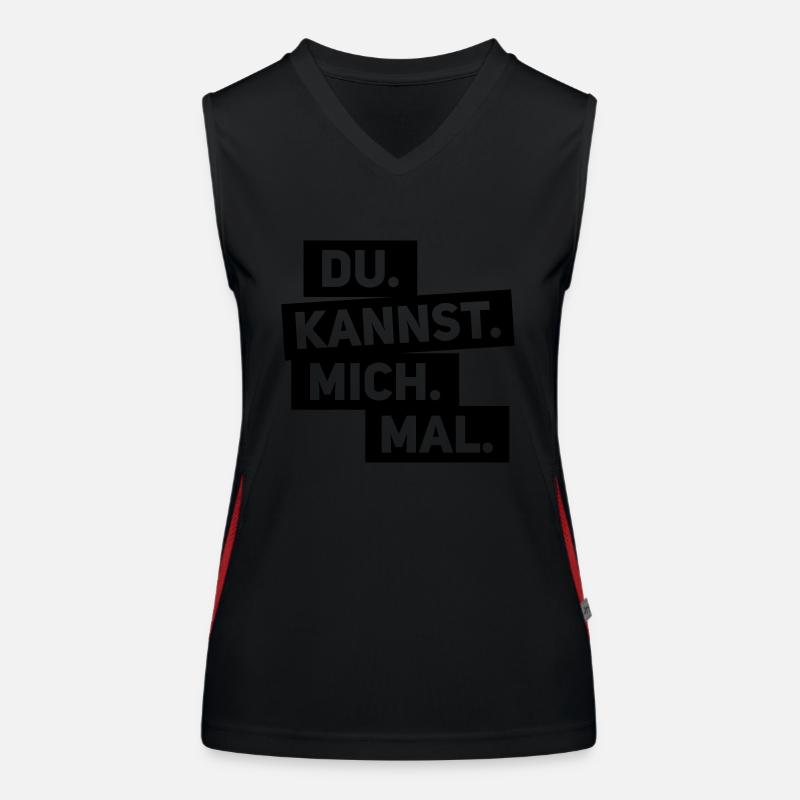 Du kannst mich mal Spruch statement Sprüche Funktionelles Kontrast-Tank Top für Frauen