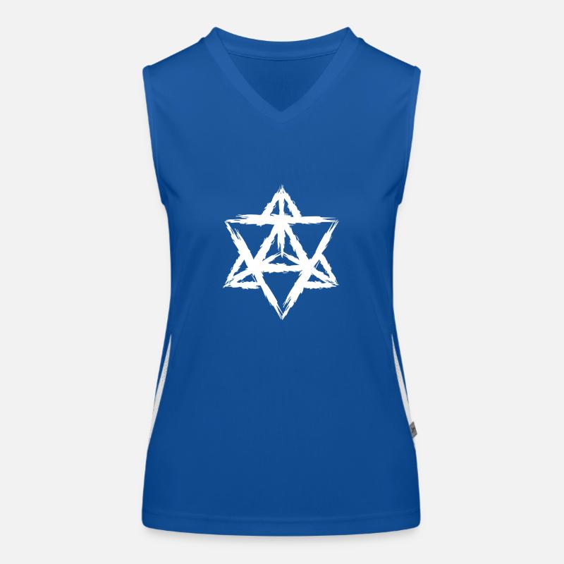 Merkaba symbol sacred geometry Women's Functional Contrast Tank Top