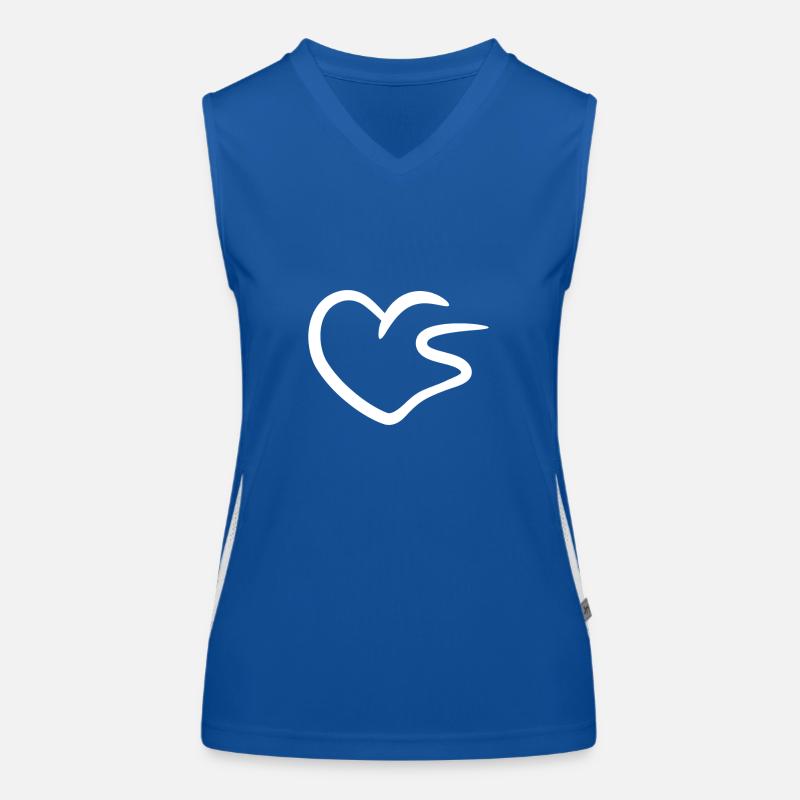 Herz Buchstabe S Anfangsbuchstabe Funktionelles Kontrast-Tank Top für Frauen