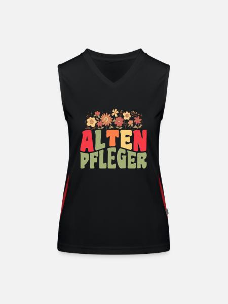 Altenpfleger Pfleger Altenpflegerin Altenpflege - Funktionelles Kontrast-Tank Top für Frauen - Schwarz/Rot - Vorne