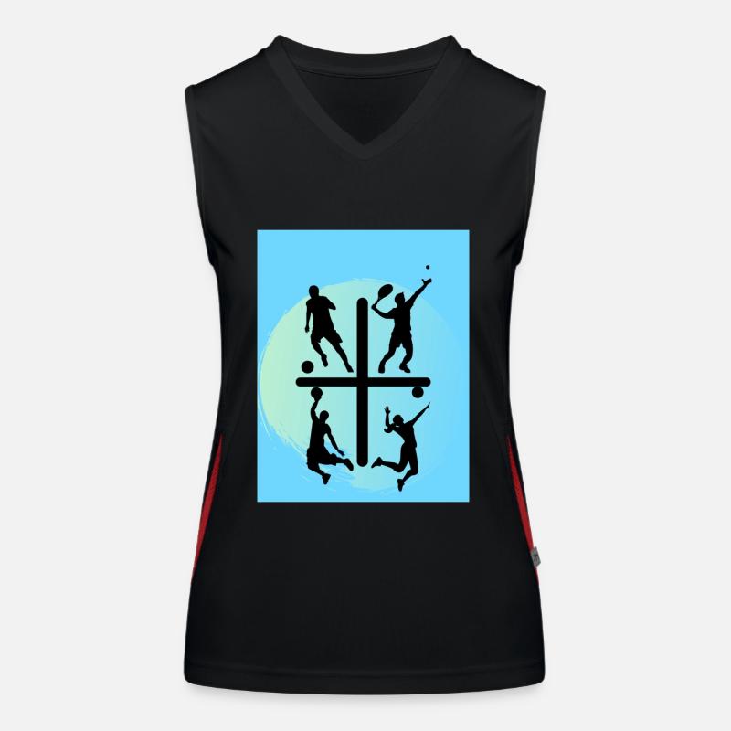 Conception sportive Débardeur respirant contrasté Femme