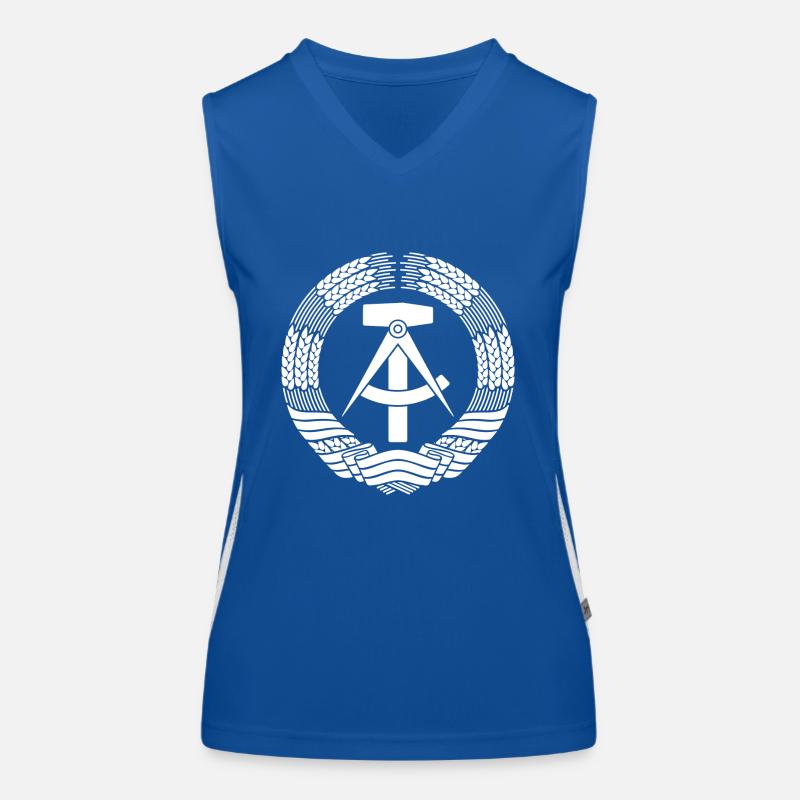 DDR Wappen, Osten, Ossi Geschenk Funktionelles Kontrast-Tank Top für Frauen
