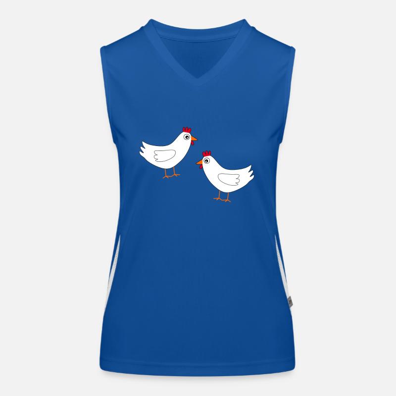 Chicken White White Chickens Hens Easter Women's Functional Contrast Tank Top