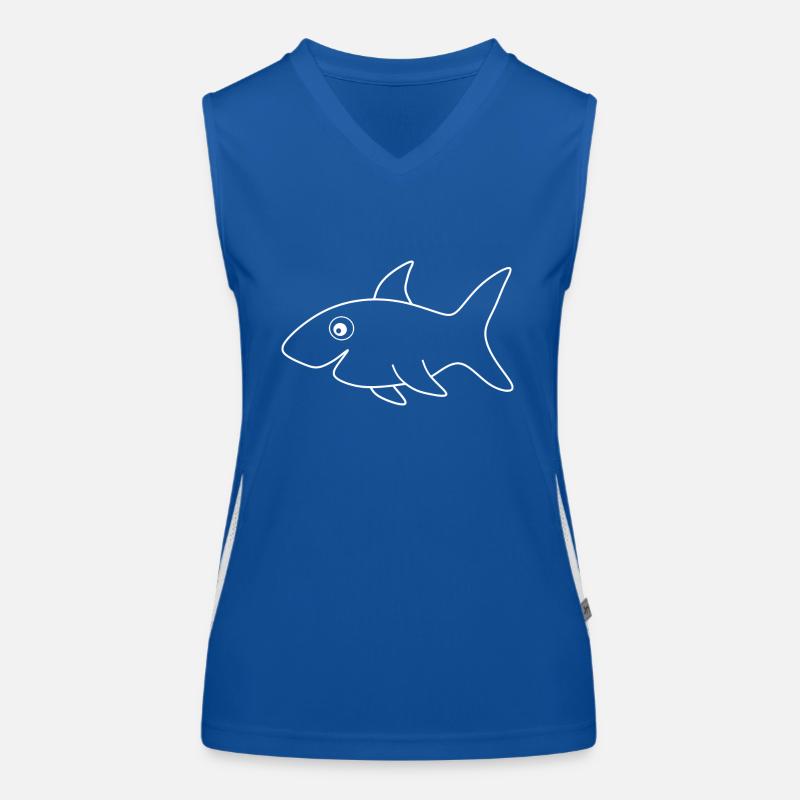 Requin blanc Poisson blanc comique Débardeur respirant contrasté Femme