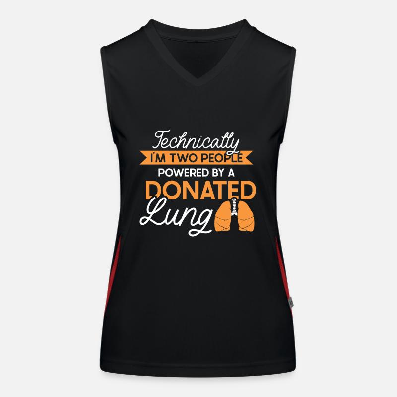 powered by a donated Lung Funktionelles Kontrast-Tank Top für Frauen