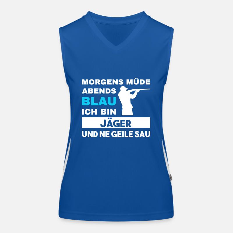 Morgens Müde Abends Blau Jäger Funktionelles Kontrast-Tank Top für Frauen