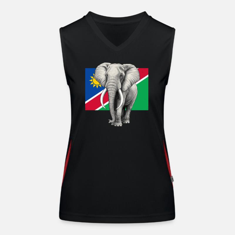 Drapeau éléphant de Namibie Débardeur respirant contrasté Femme