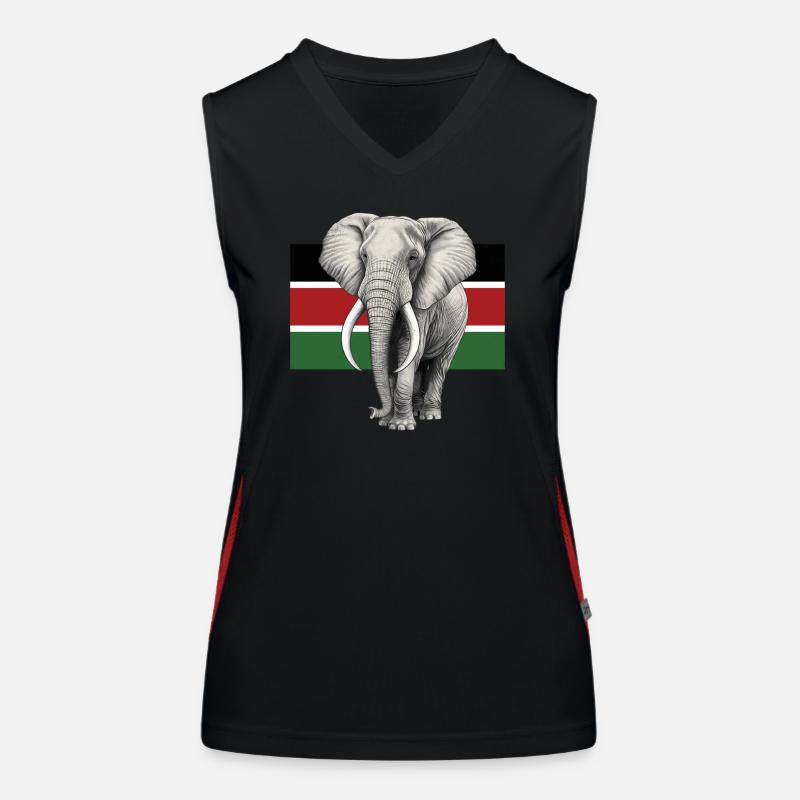 Drapeau éléphant du Kenya Débardeur respirant contrasté Femme