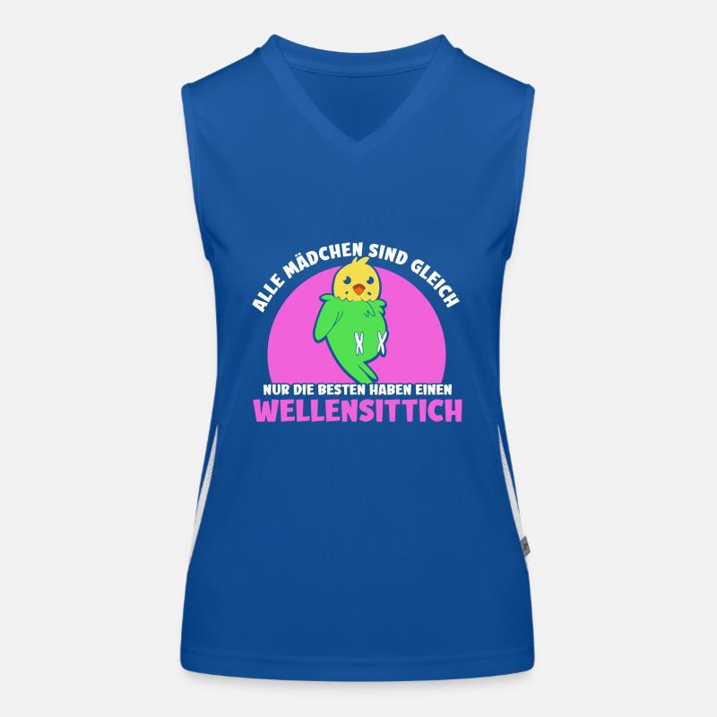 Alle Mädchen sind gleich Wellensittich Funktionelles Kontrast-Tank Top für Frauen