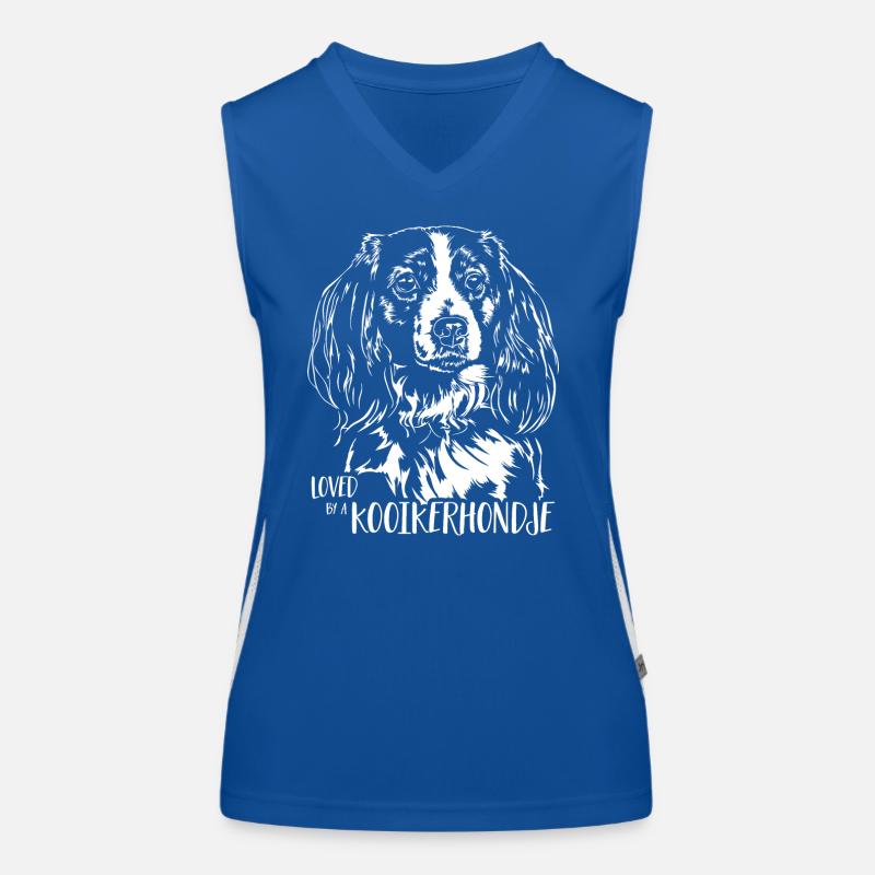 Loved by a Kooikerhondje Hundespruch Hund Wilsigns Funktionelles Kontrast-Tank Top für Frauen
