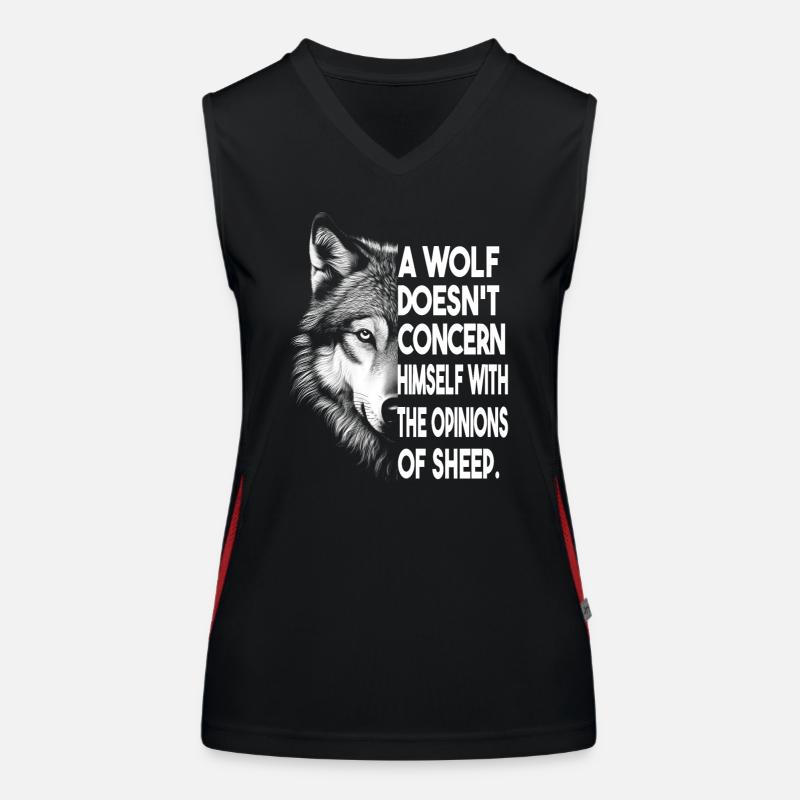 Sei ein Wolf, kein Schaf Funktionelles Kontrast-Tank Top für Frauen