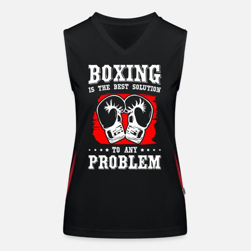 Boxing Is The Best Solution To Any Problem Women's Functional Contrast Tank Top