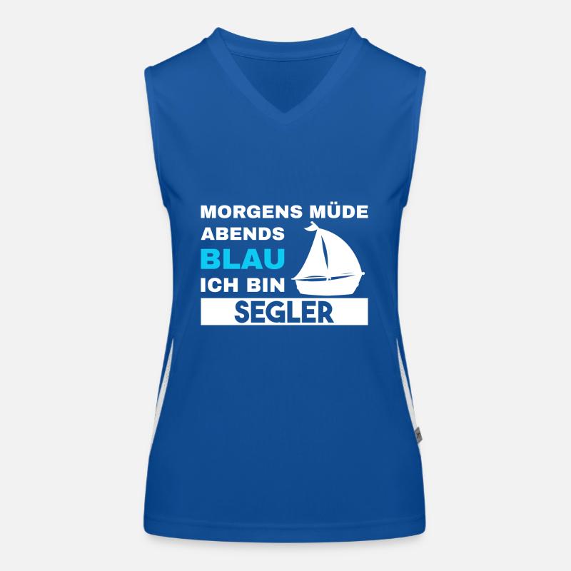 Morgens Müde Abends Blau Segler Funktionelles Kontrast-Tank Top für Frauen