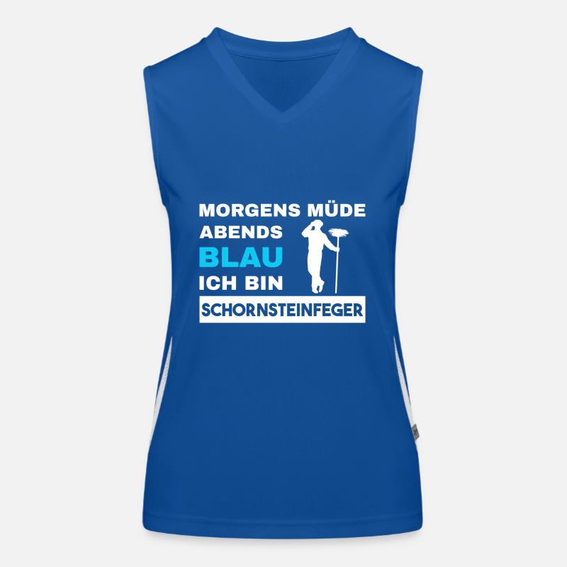 Morgens Müde Abends Blau Schornsteinfeger Funktionelles Kontrast-Tank Top für Frauen
