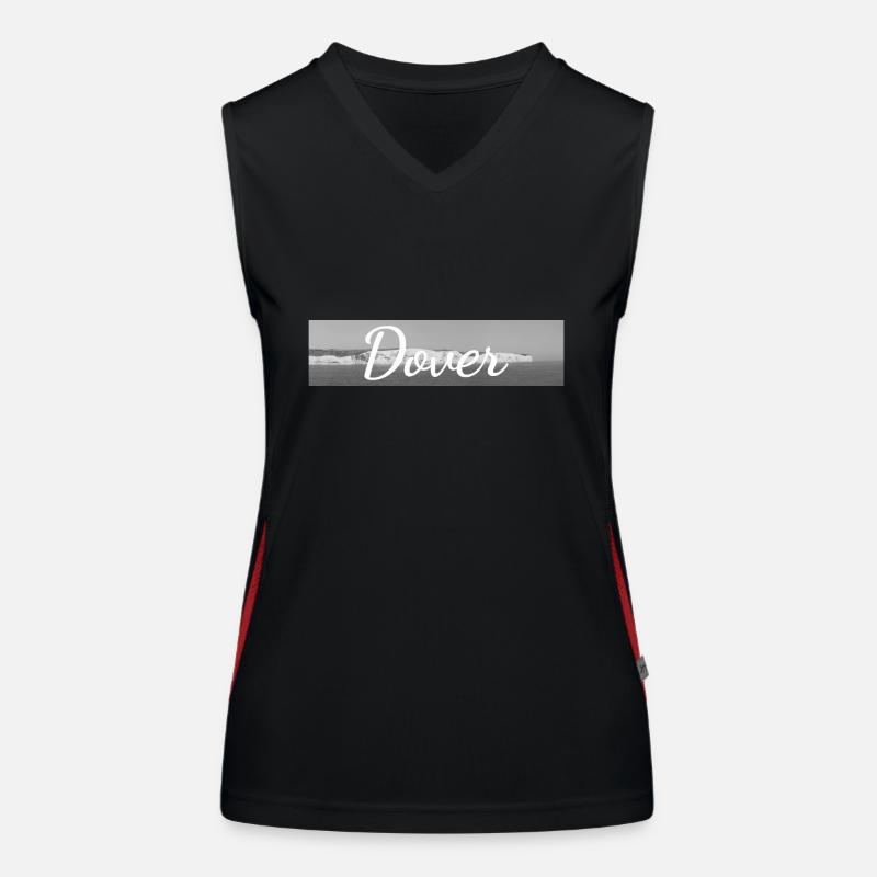Retro Lettering at White Cliffs Dover Kent Funktionelles Kontrast-Tank Top für Frauen