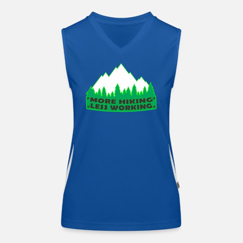 more hiking less working Women's Functional Contrast Tank Top