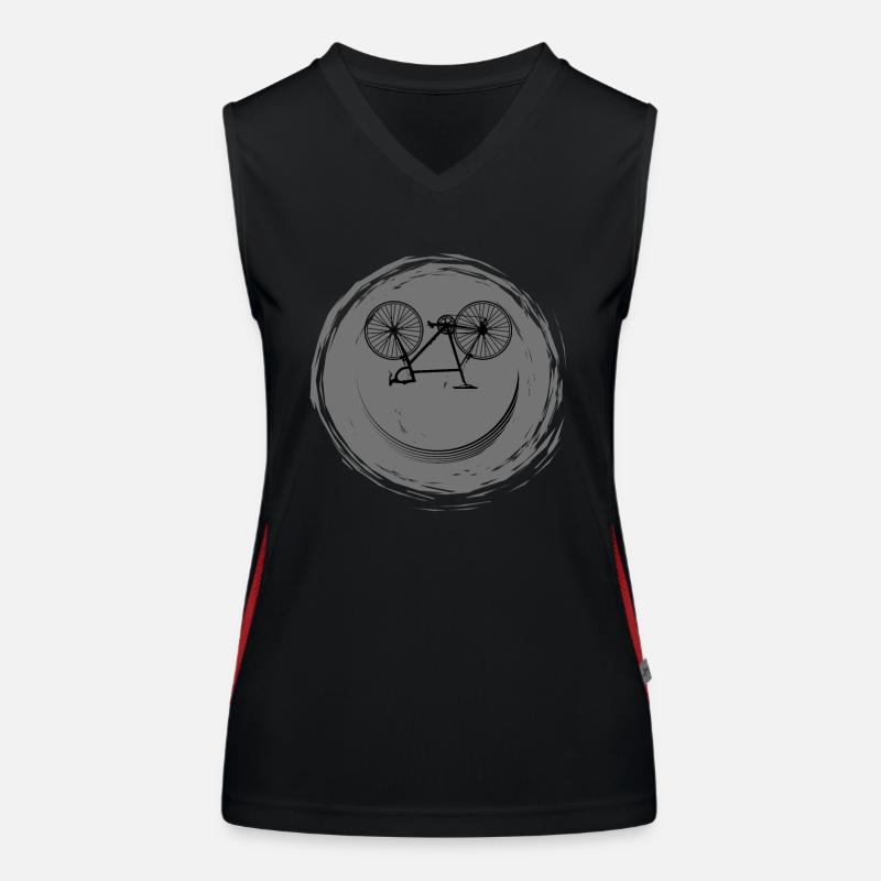Fahrrad Gesicht Funktionelles Kontrast-Tank Top für Frauen