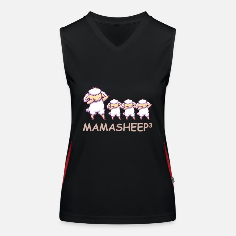 Schwanger werdene Mutter Drillinge Schaf Funktionelles Kontrast-Tank Top für Frauen