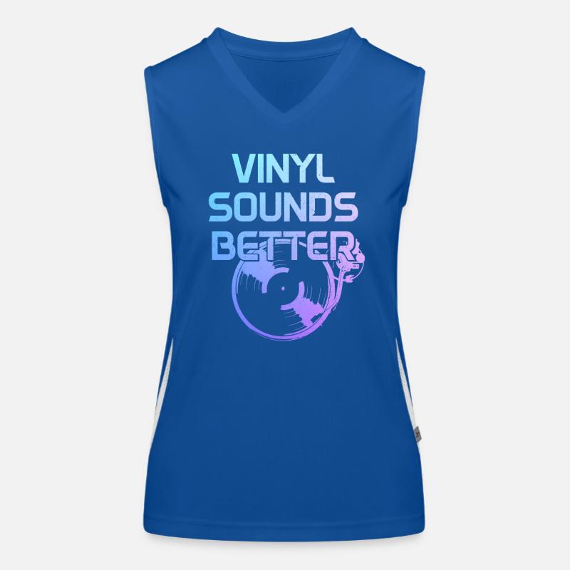 Vinyl Record Vintage DJ Gift Women's Functional Contrast Tank Top