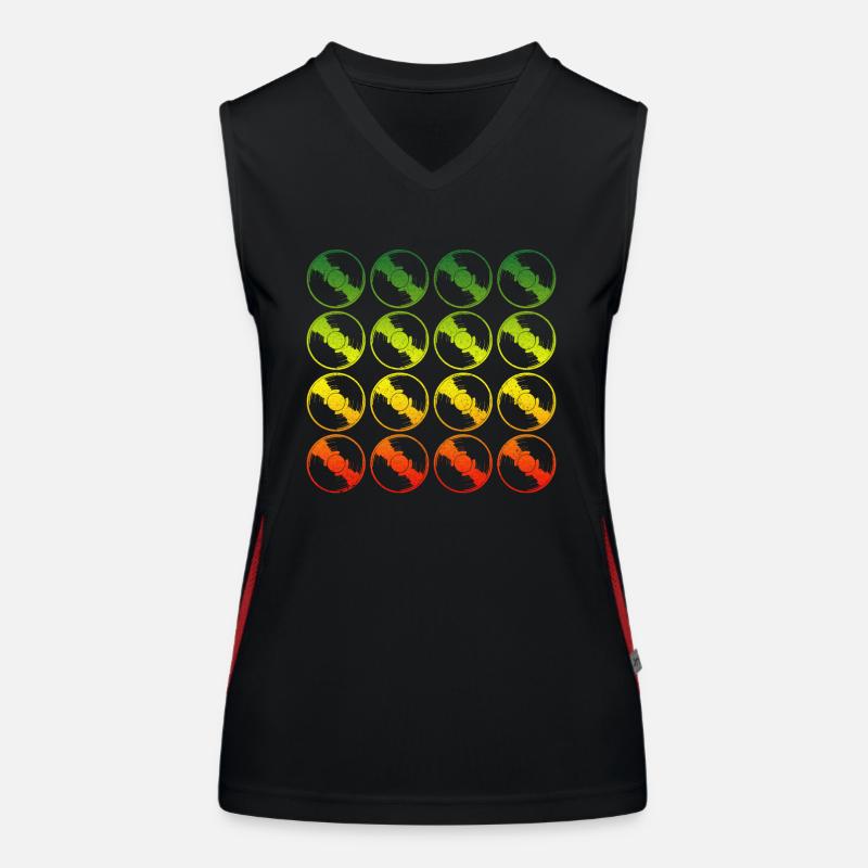 Vinyl Record Dub Reggae DJ Women's Functional Contrast Tank Top