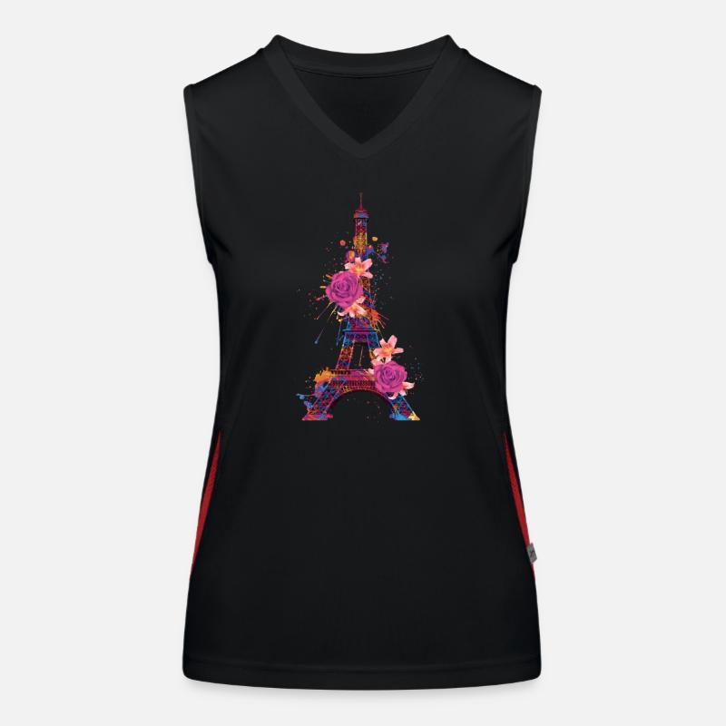 Paris France Eiffel Tower Souvenir Women's Functional Contrast Tank Top