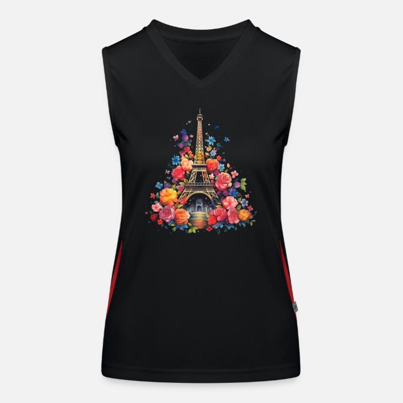 Paris Frankreich Eiffelturm Souvenir Funktionelles Kontrast-Tank Top für Frauen