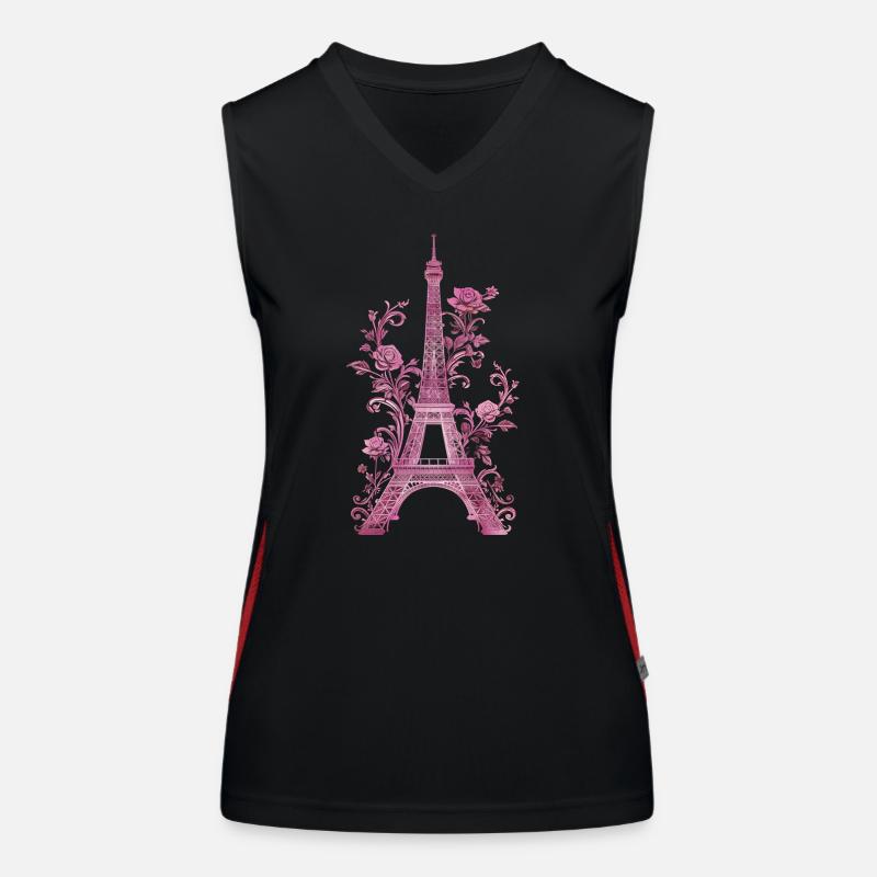 Paris France Eiffel Tower Souvenir Women's Functional Contrast Tank Top
