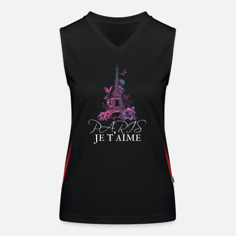 Paris France Eiffel Tower Souvenir Women's Functional Contrast Tank Top