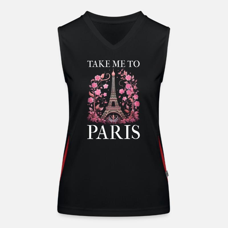 Paris France Eiffel Tower Souvenir Women's Functional Contrast Tank Top