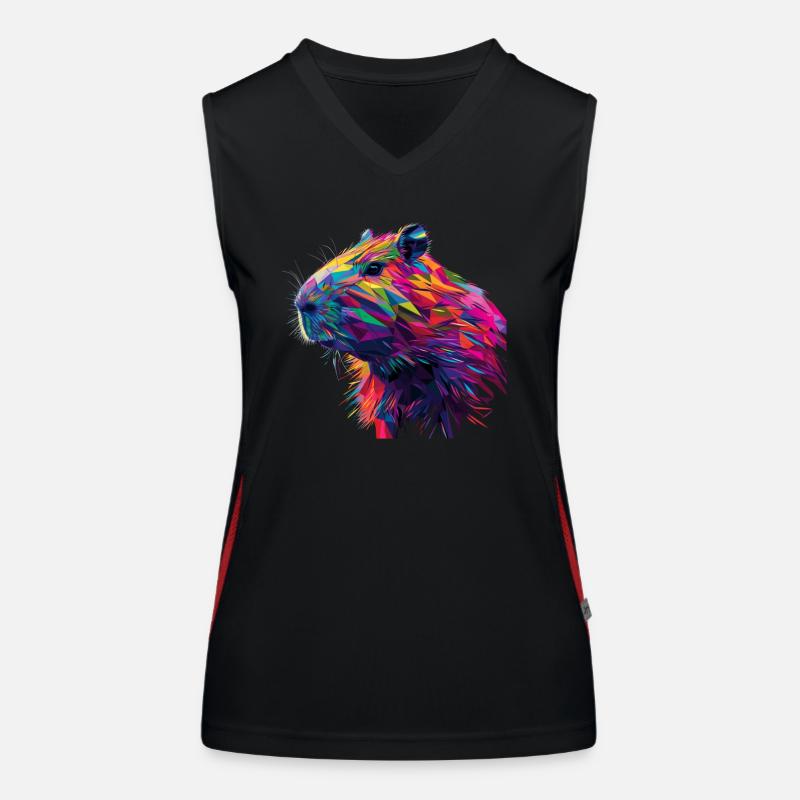 Capybara polygone cadeau Débardeur respirant contrasté Femme