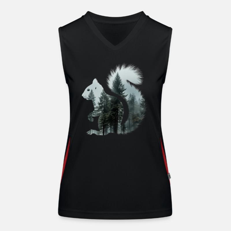 Squirrel, Forest, Nature, Hiking Women's Functional Contrast Tank Top