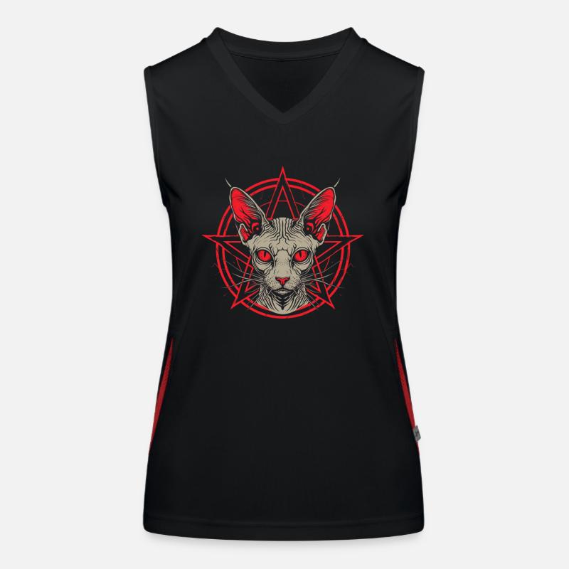 Sphynx Katze Geschenk Funktionelles Kontrast-Tank Top für Frauen