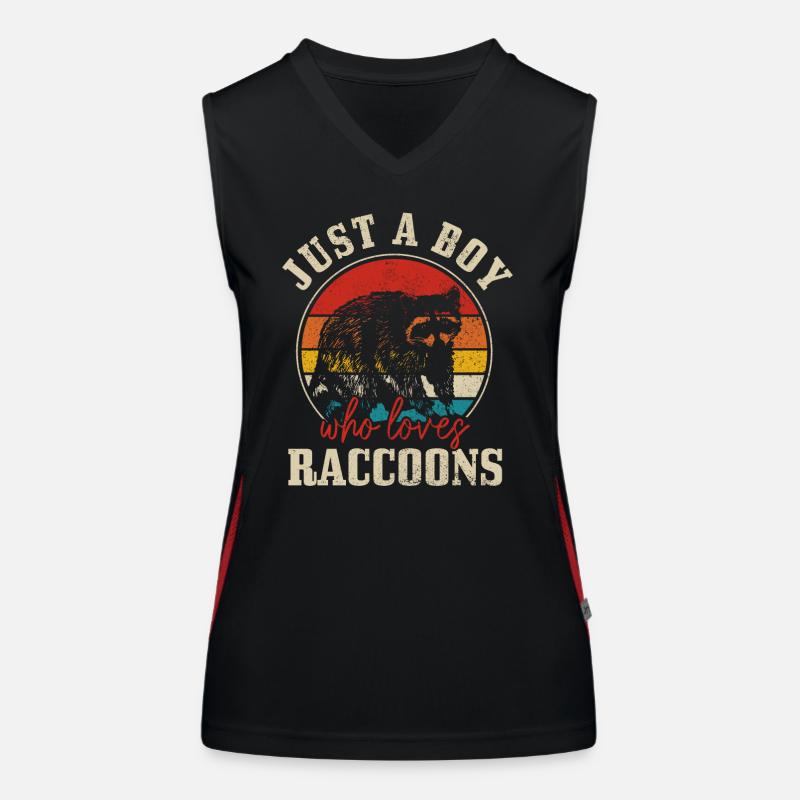 Raccoon Funny Gift Women's Functional Contrast Tank Top