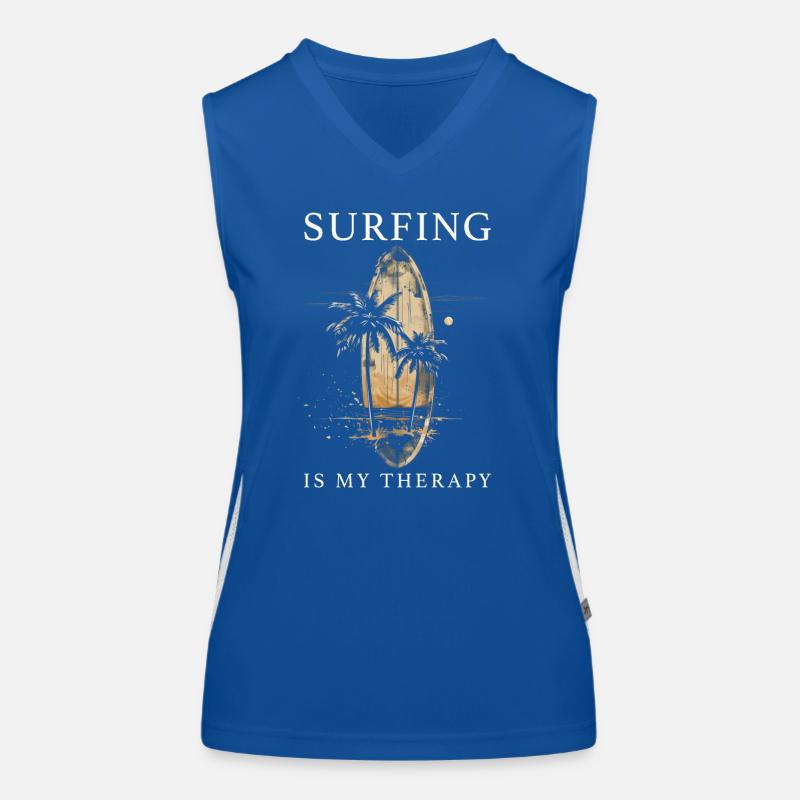 Surfen Vintage Surfer Geschenk Funktionelles Kontrast-Tank Top für Frauen