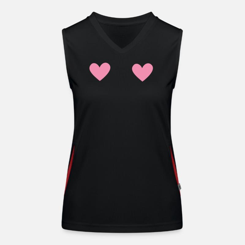 Doubles cœurs Débardeur respirant contrasté Femme