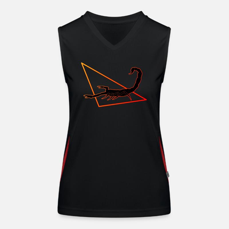 Skorpion in rot/orange Funktionelles Kontrast-Tank Top für Frauen