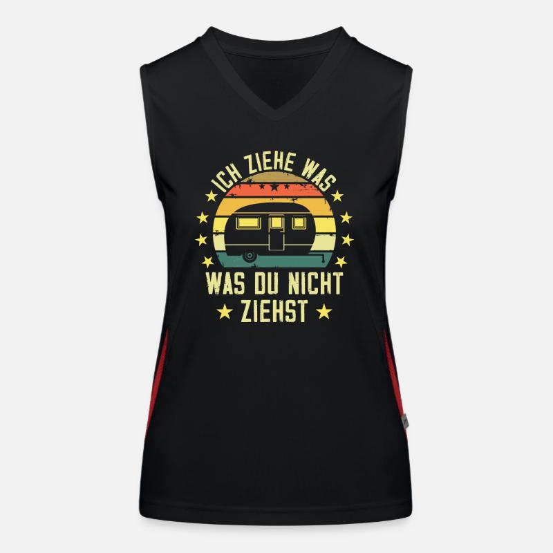I pull what you don't pull Caravan Camper Women's Functional Contrast Tank Top