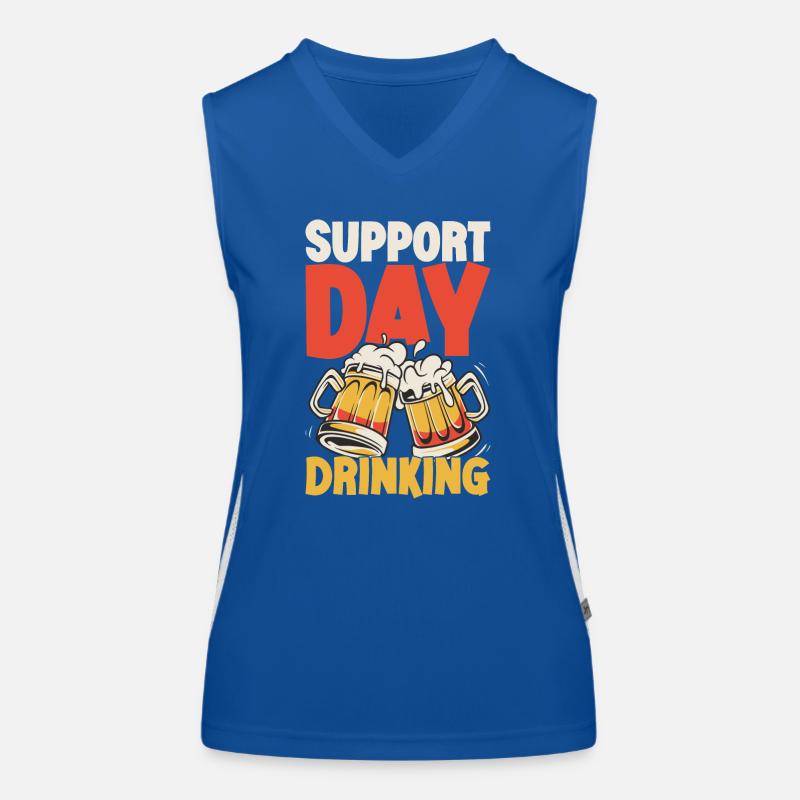 Support Day Drinking Squad Party and Beer Drinking Women's Functional Contrast Tank Top