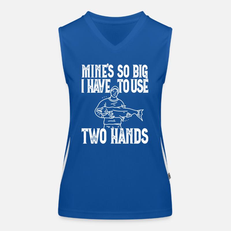 Mines So Big I Have To Use Two Hands Barsch Funktionelles Kontrast-Tank Top für Frauen